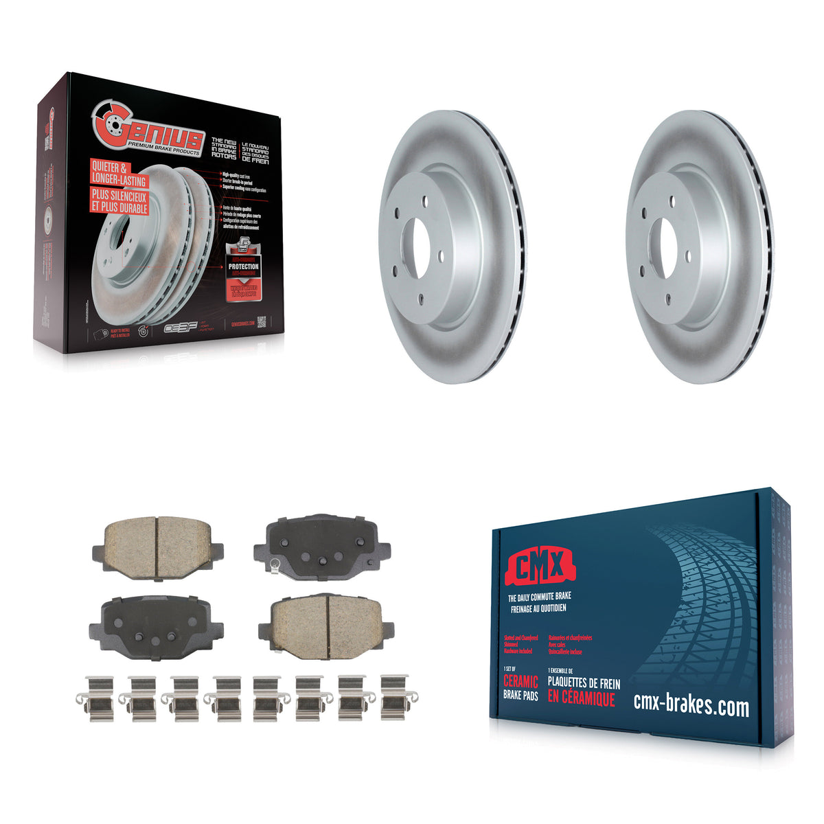 Rear Coated Disc Brake Rotors And Ceramic Pads Kit For INFINITI QX50 QX55 KGC-102621