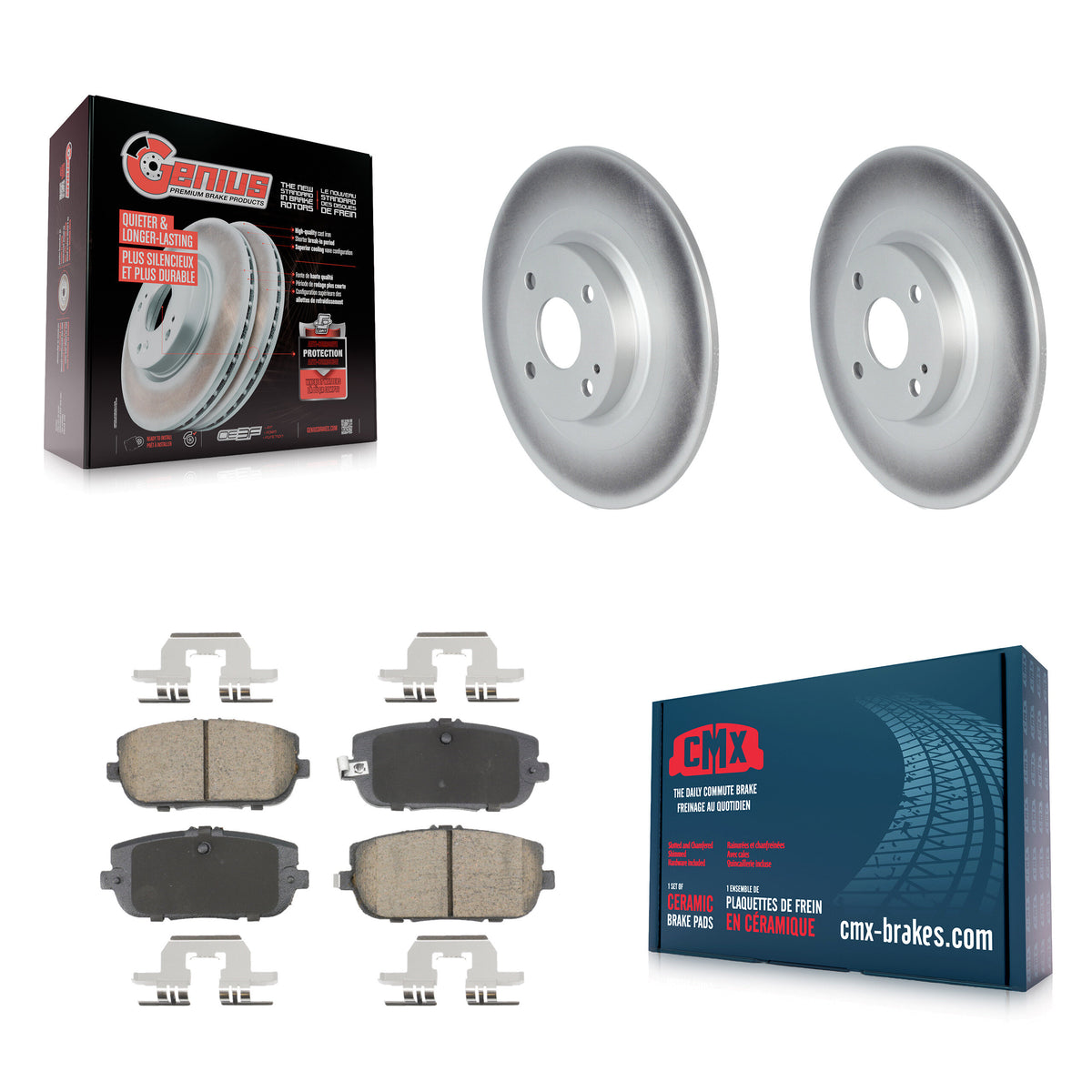 Rear Coated Disc Brake Rotors And Ceramic Pads Kit For Mazda MX-5 Miata Fiat 124 Spider KGC-102624