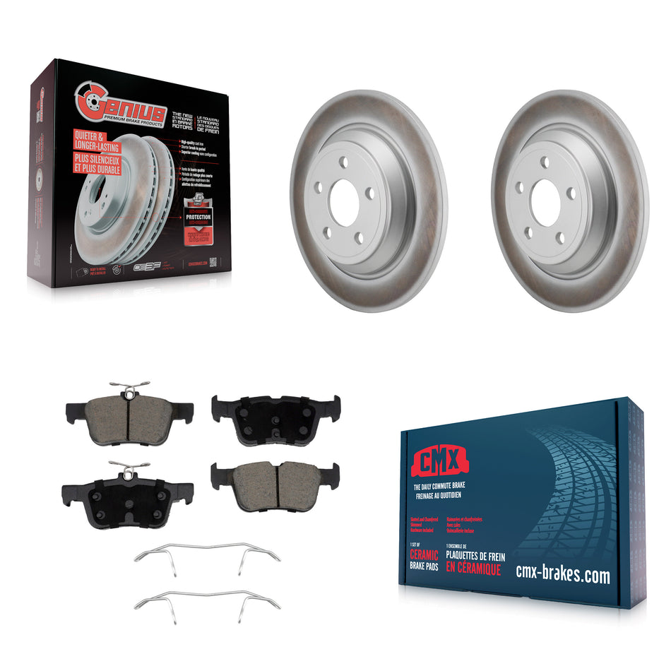 Rear Coated Disc Brake Rotors And Ceramic Pads Kit For 2022-2023 Ford Maverick KGC-102630