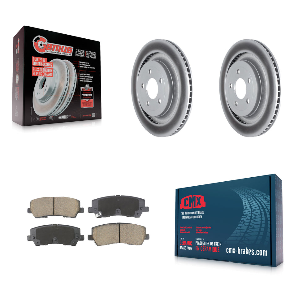 Rear Coated Disc Brake Rotors And Ceramic Pads Kit For Ford Mustang KGC-102640