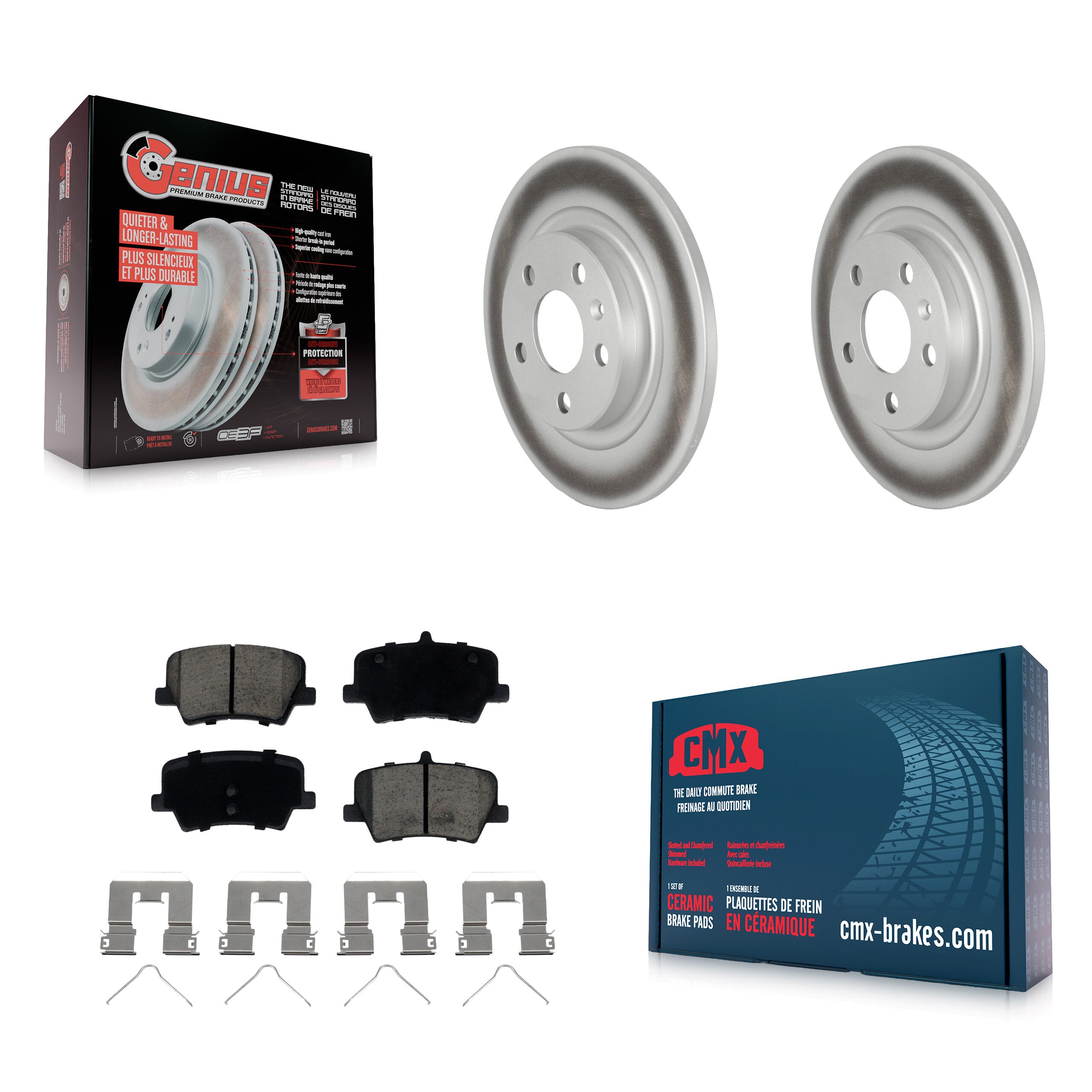 Rear Coat Brake Rotor Ceramic Pad Kit For 19-23 Volvo XC40 With 280mm Diameter KGC-102641