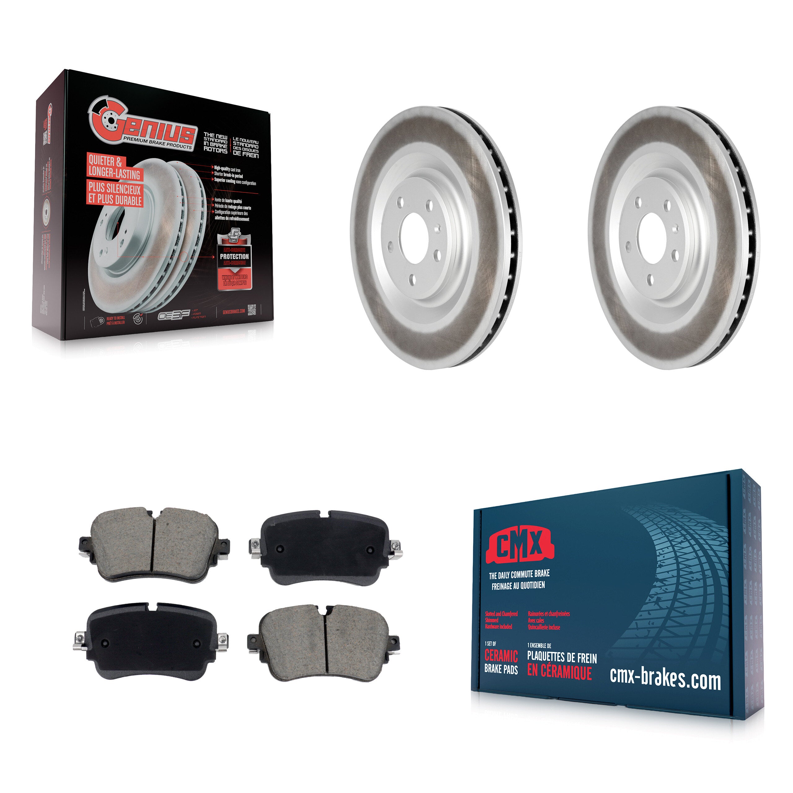 Rear Coated Disc Brake Rotors And Ceramic Pads Kit For Audi Q7 Q8 e-tron Quattro A8 KGC-102646