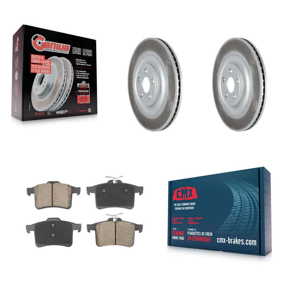 Rear Coated Disc Brake Rotor And Ceramic Pad Kit For Jaguar XF XJ XKR XFR XKR-S XFR-S XJR KGC-102649