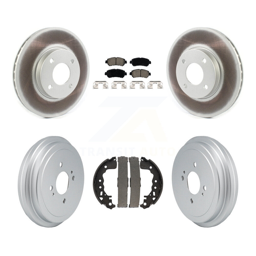 Front Rear Coated Disc Brake Rotors Ceramic Pads And Drum Kit For Nissan Kicks Versa KGC-102655