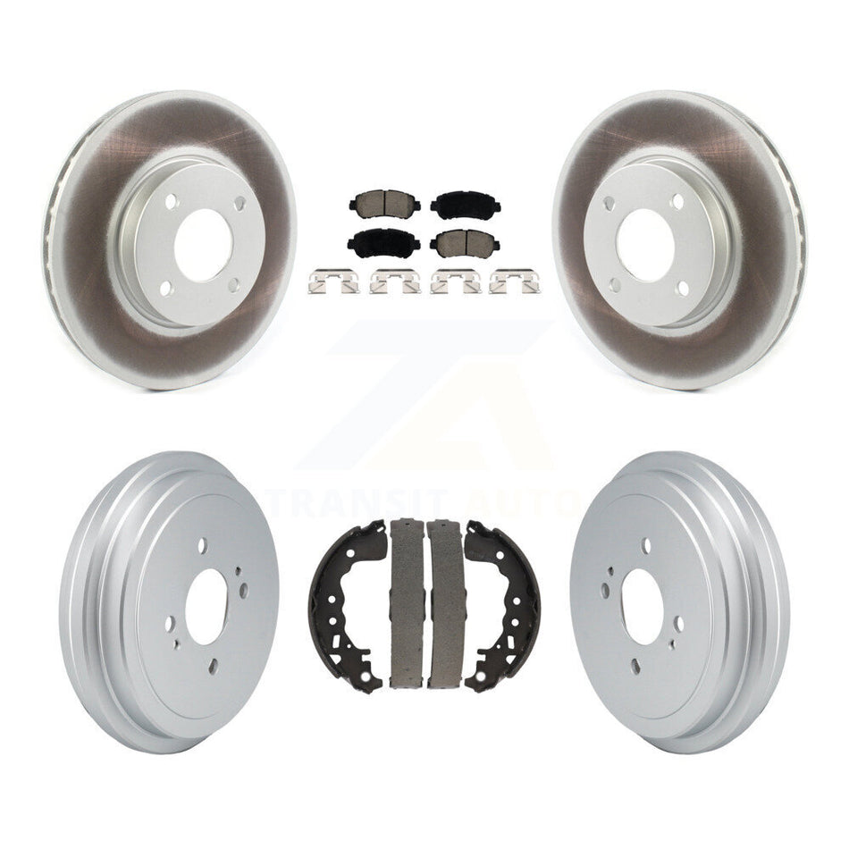 Front Rear Coated Disc Brake Rotors Ceramic Pads And Drum Kit For Nissan Kicks Versa KGC-102655