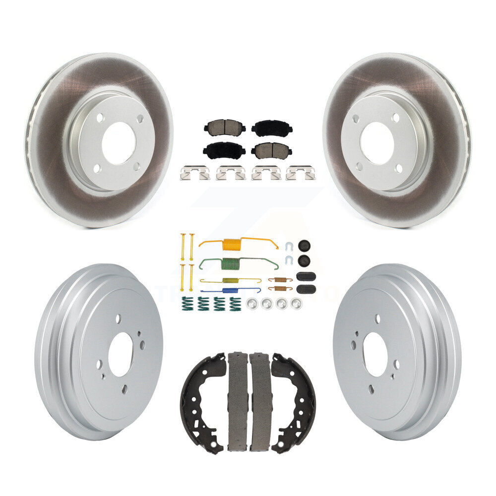 Front Rear Coated Disc Brake Rotors Ceramic Pad And Drum Kit (7Pc) For Nissan Kicks Versa KGC-102656