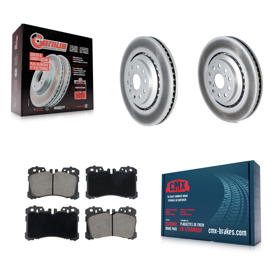 Front Coated Disc Brake Rotors And Ceramic Pads Kit For Lexus LS460 LS500 LS600h LS500h KGC-102661