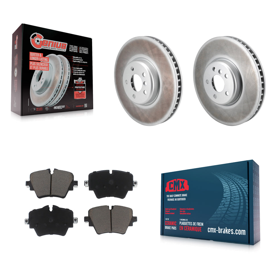 Front Coat Brake Rotors Ceramic Pad Kit For 21 Toyota GR Supra 2.0L With 4 Piston Caliper KGC-102664