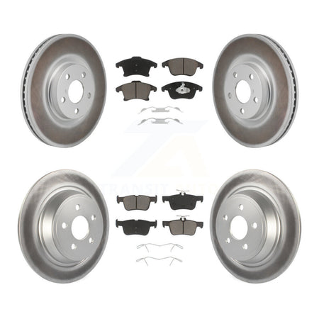 Front Rear Coated Disc Brake Rotors And Ceramic Pads Kit For 2017-2020 Lincoln MKZ 2.0L KGC-102672
