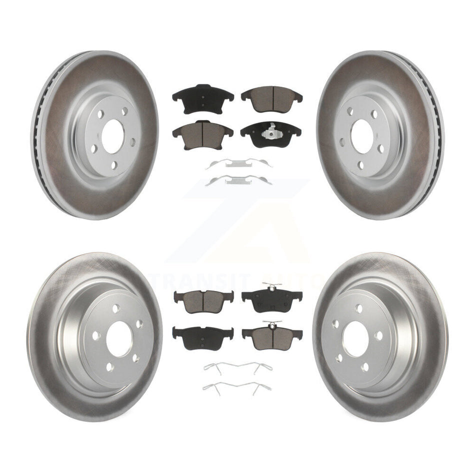 Front Rear Coated Disc Brake Rotors And Ceramic Pads Kit For 2017-2020 Lincoln MKZ 2.0L KGC-102672