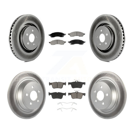 Front Rear Coated Disc Brake Rotors And Ceramic Pads Kit For Lincoln Nautilus KGC-102676