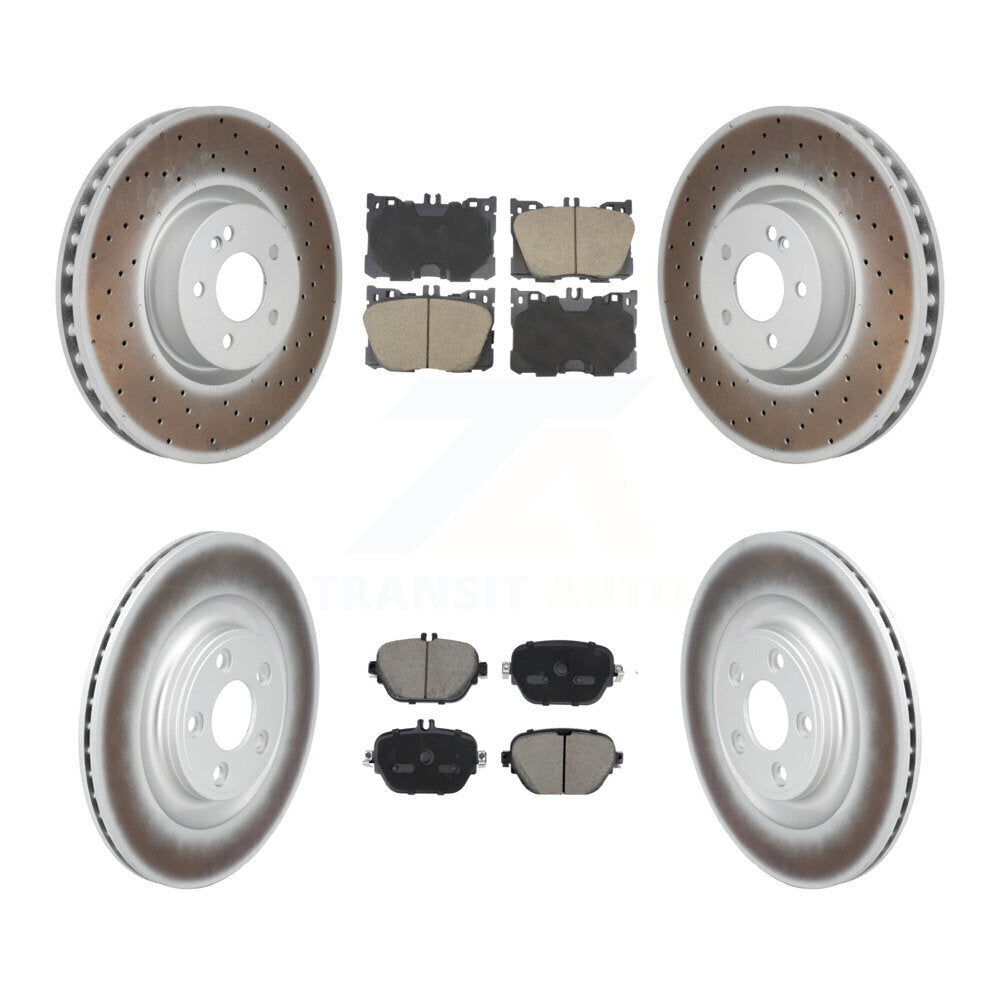 Front Rear Coated Brake Rotors Ceramic Pad Kit For Mercedes-Benz E400 E450 E43 AMG CLS450 KGC-102681