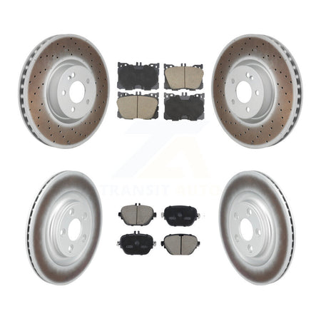Front Rear Coated Brake Rotors Ceramic Pad Kit For Mercedes-Benz E400 E450 E43 AMG CLS450 KGC-102681