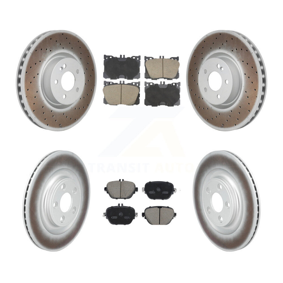 Front Rear Coated Brake Rotors Ceramic Pad Kit For Mercedes-Benz E400 E450 E43 AMG CLS450 KGC-102681