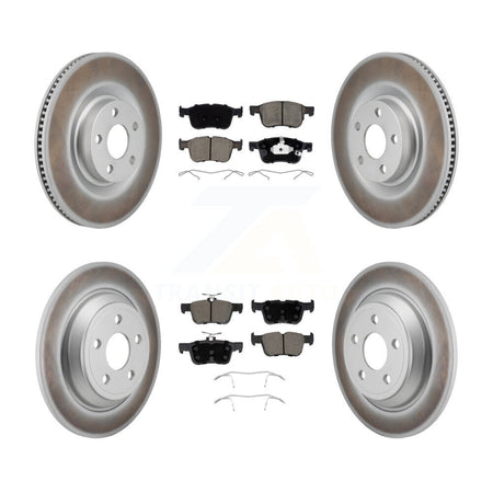 Front Rear Coated Disc Brake Rotors And Ceramic Pads Kit For 2022-2023 Ford Maverick KGC-102690