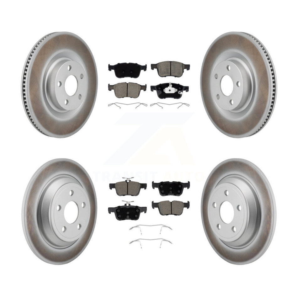 Front Rear Coated Disc Brake Rotors And Ceramic Pads Kit For 2022-2023 Ford Maverick KGC-102690
