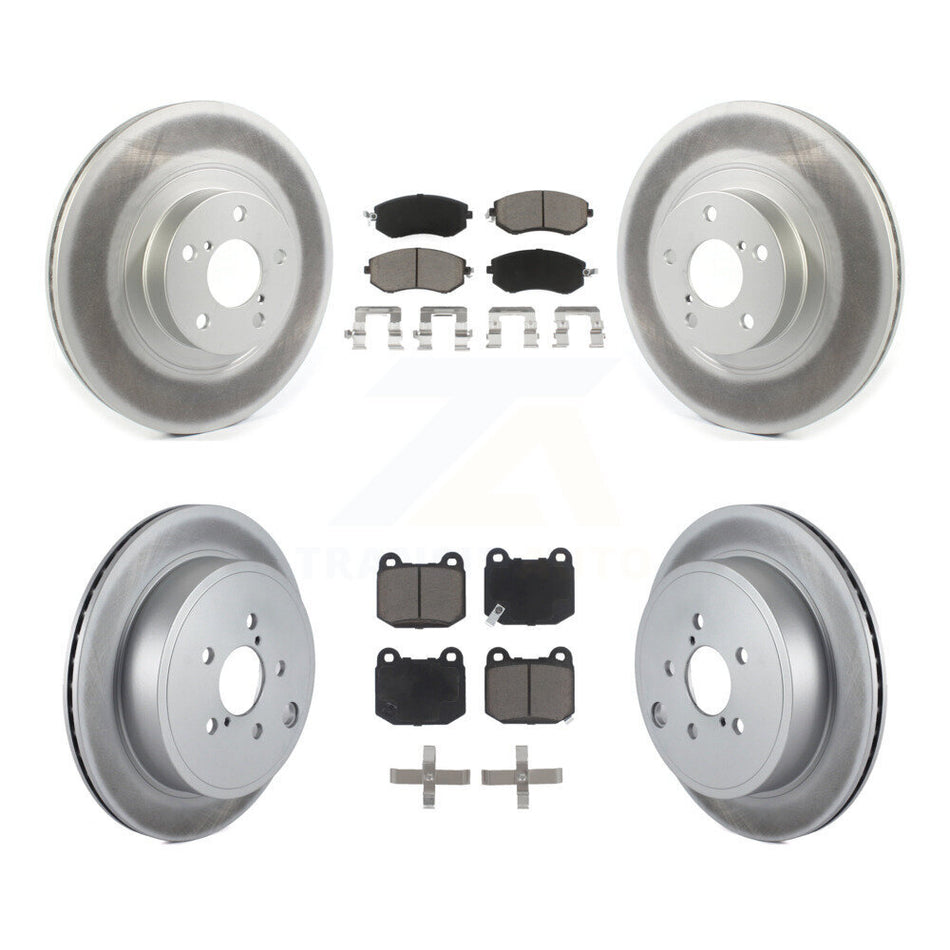 Front Rear Coated Brake Rotor & Ceramic Pad Kit For 2017 Subaru BRZ Without Brembo Brakes KGC-102692