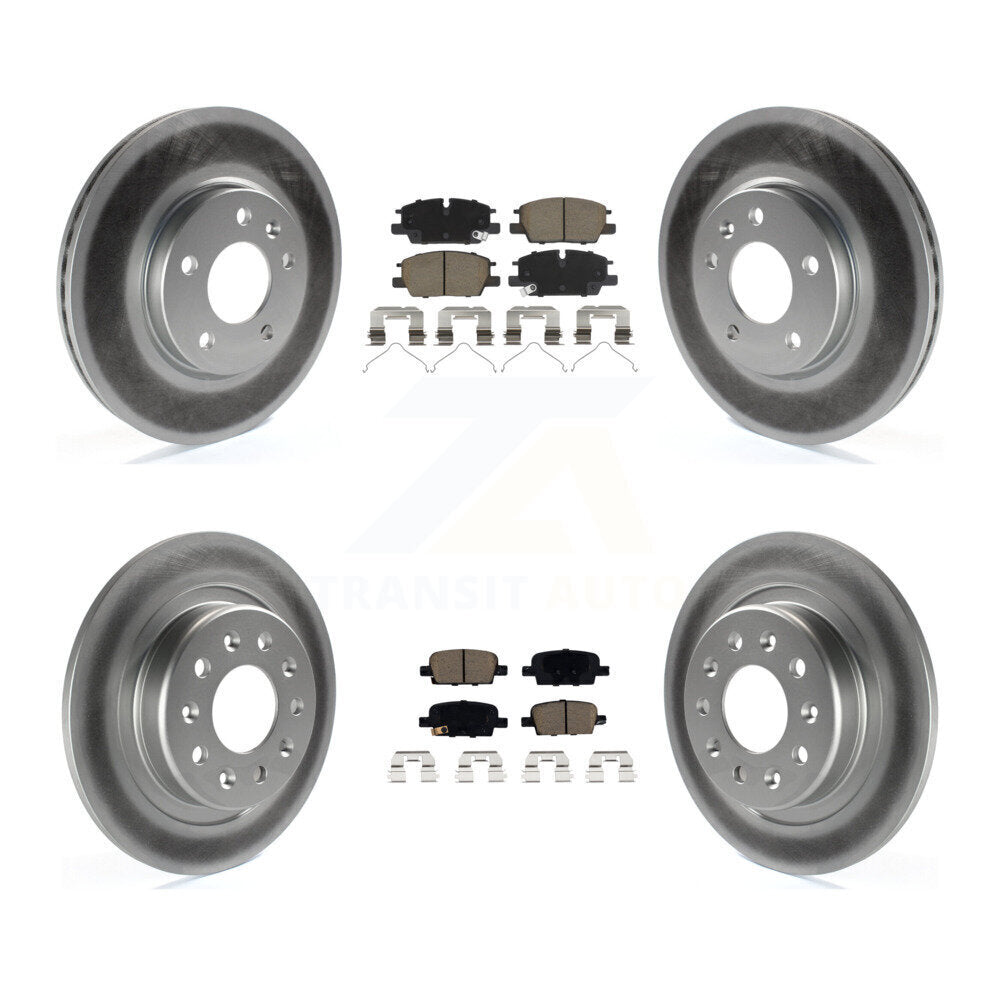Front Rear Coated Disc Brake Rotors And Ceramic Pads Kit For Chevrolet Malibu KGC-102697