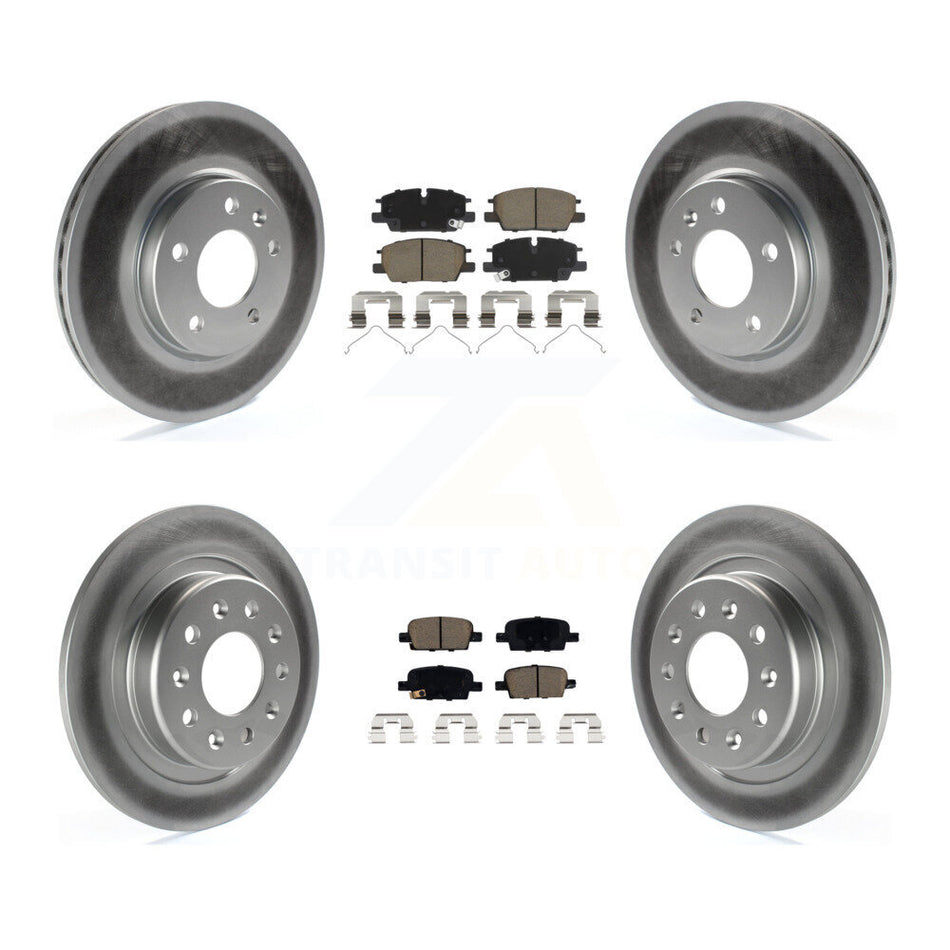 Front Rear Coated Disc Brake Rotors And Ceramic Pads Kit For Chevrolet Malibu KGC-102697
