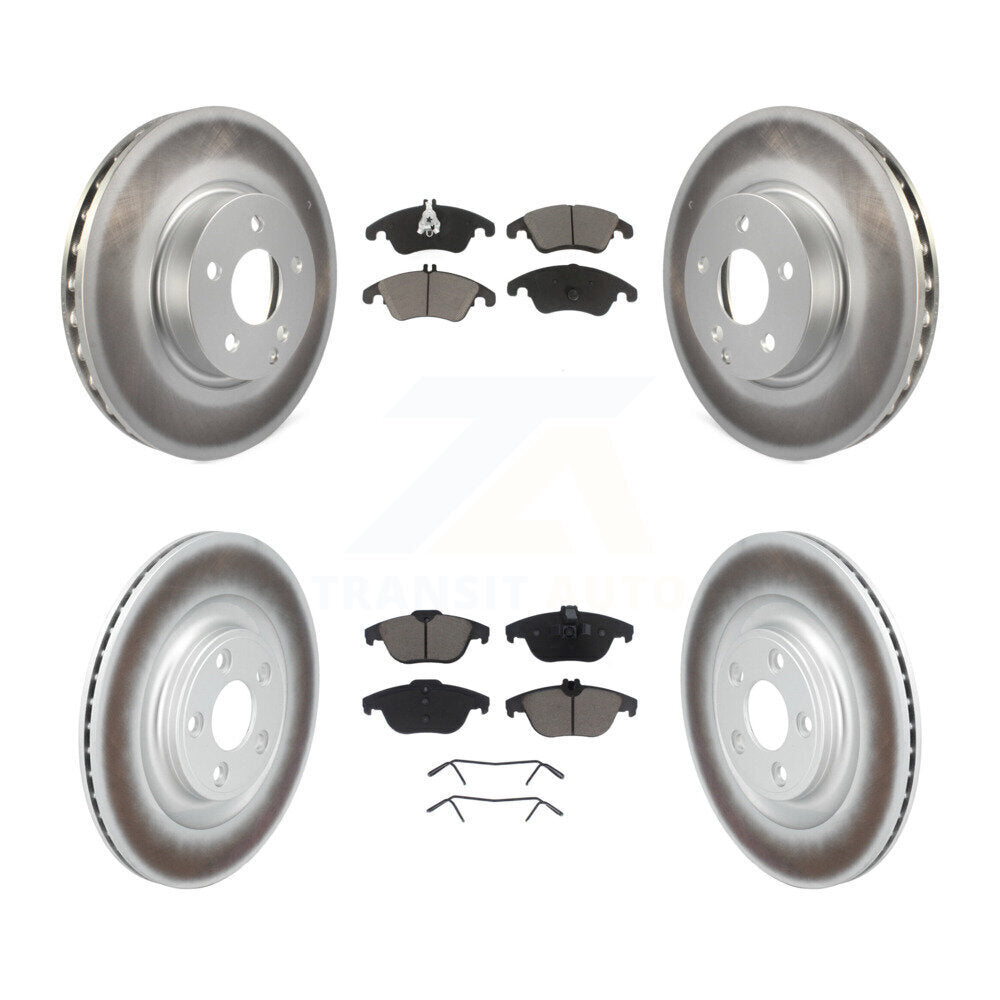 Front Rear Coated Disc Brake Rotors And Ceramic Pads Kit For Mercedes-Benz E400 KGC-102700