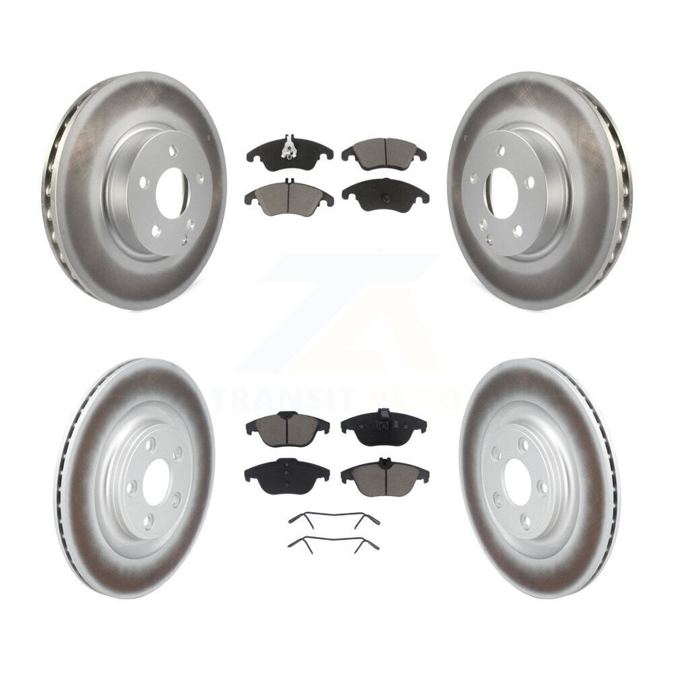 Front Rear Coated Disc Brake Rotors And Ceramic Pads Kit For Mercedes-Benz E400 KGC-102700