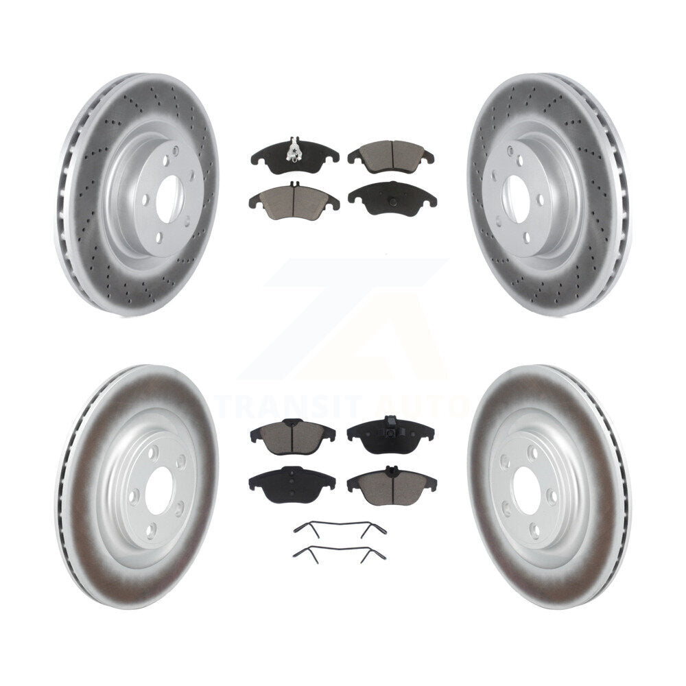 Front Rear Coated Disc Brake Rotors And Ceramic Pads Kit For Mercedes-Benz E400 KGC-102701