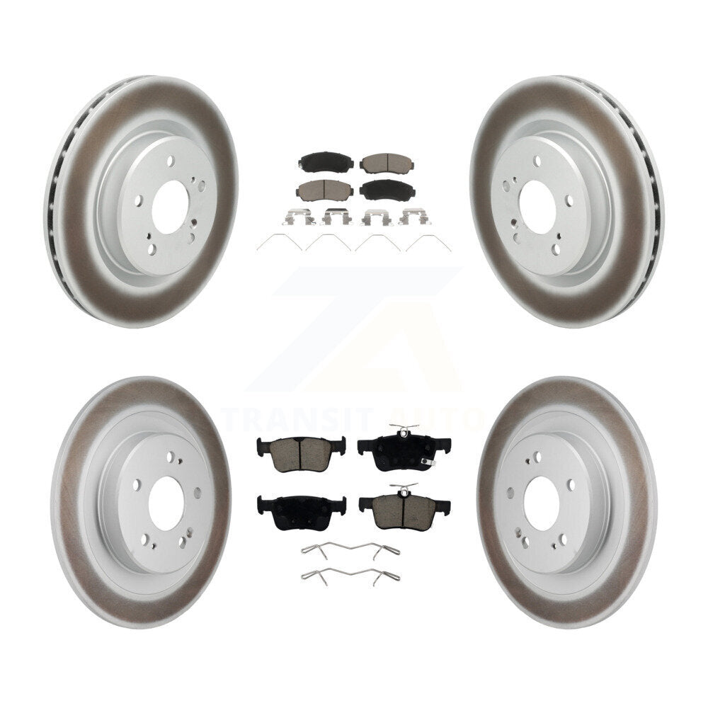 Front Rear Coated Disc Brake Rotors And Ceramic Pads Kit For 2021-2023 Acura TLX 2.0L KGC-102708