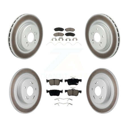 Front Rear Coated Disc Brake Rotors And Ceramic Pads Kit For 2021-2023 Acura TLX 2.0L KGC-102708