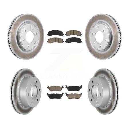 Front Rear Coated Disc Brake Rotors And Ceramic Pads Kit For 2022-2023 Ford Bronco 3.0L KGC-102712