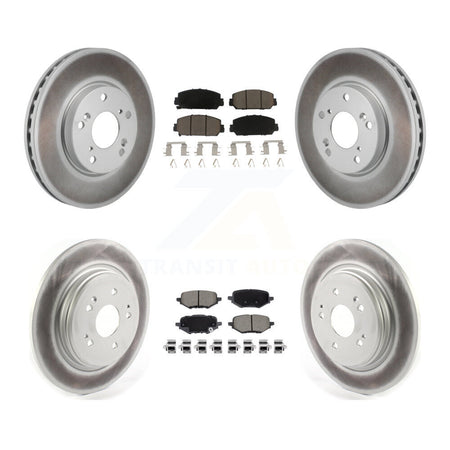 Front Rear Coated Disc Brake Rotors And Ceramic Pads Kit For 2017-2021 Honda Clarity KGC-102721