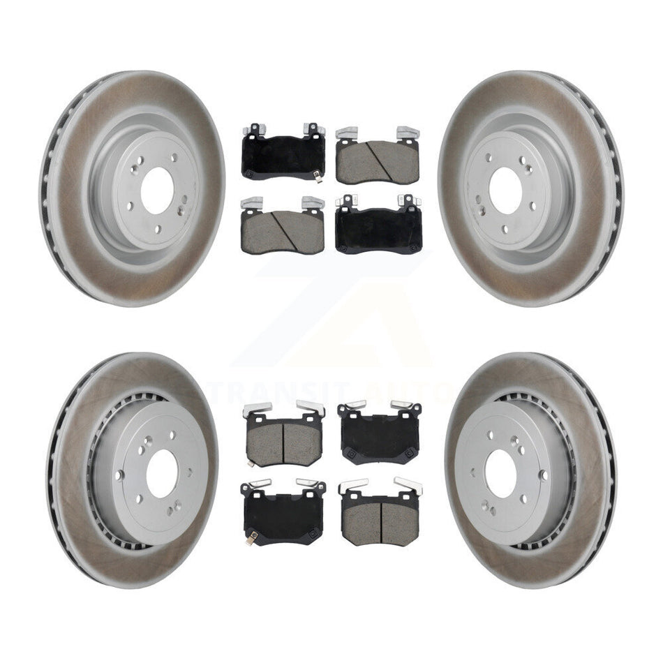Front Rear Coated Disc Brake Rotors And Ceramic Pads Kit For Kia Stinger Genesis G70 KGC-102722