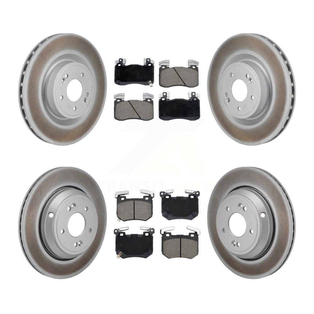 Front Rear Coated Disc Brake Rotors And Ceramic Pads Kit For 2022 Genesis G70 3.3L KGC-102723