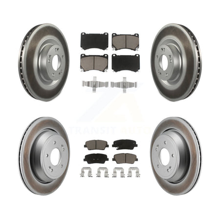 Front Rear Coated Disc Brake Rotors And Ceramic Pads Kit For 2011 Hyundai Equus KGC-102730