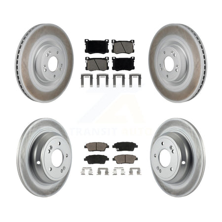 Front Rear Coated Disc Brake Rotors And Ceramic Pads Kit For Hyundai Genesis G80 5.0L KGC-102731