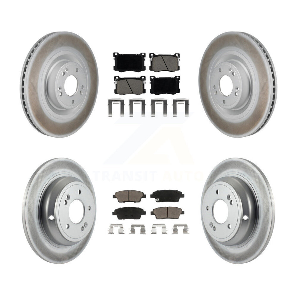 Front Rear Coated Disc Brake Rotors And Ceramic Pads Kit For Hyundai Genesis G80 5.0L KGC-102731