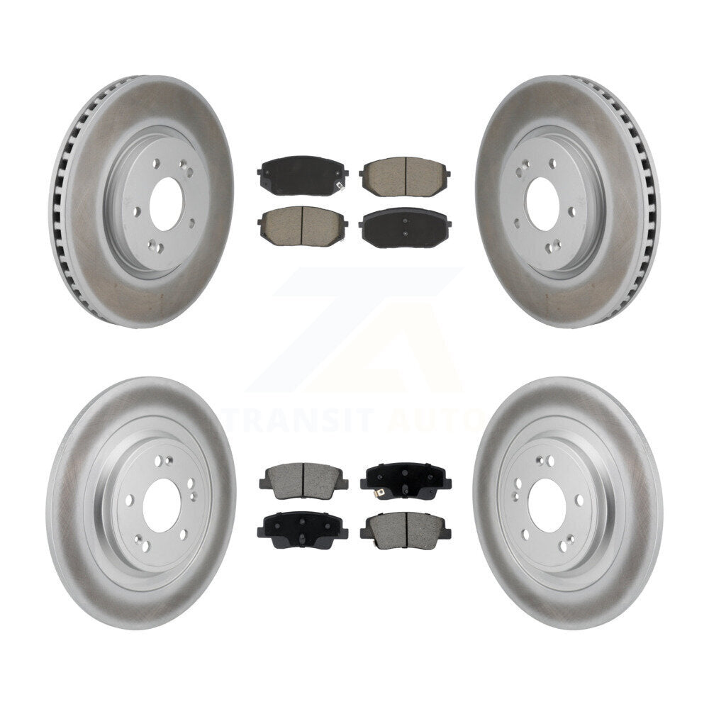 Front Rear Coated Disc Brake Rotors And Ceramic Pads Kit For Hyundai Ioniq 5 Kia EV6 6 KGC-102735