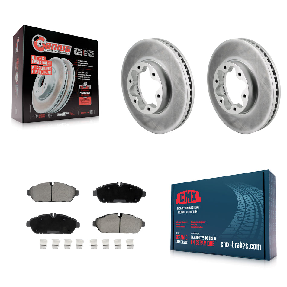 Front Coated Brake Rotor Ceramic Pad Kit For Ford Transit-250 Transit-350 Transit-150 AWD KGC-102753