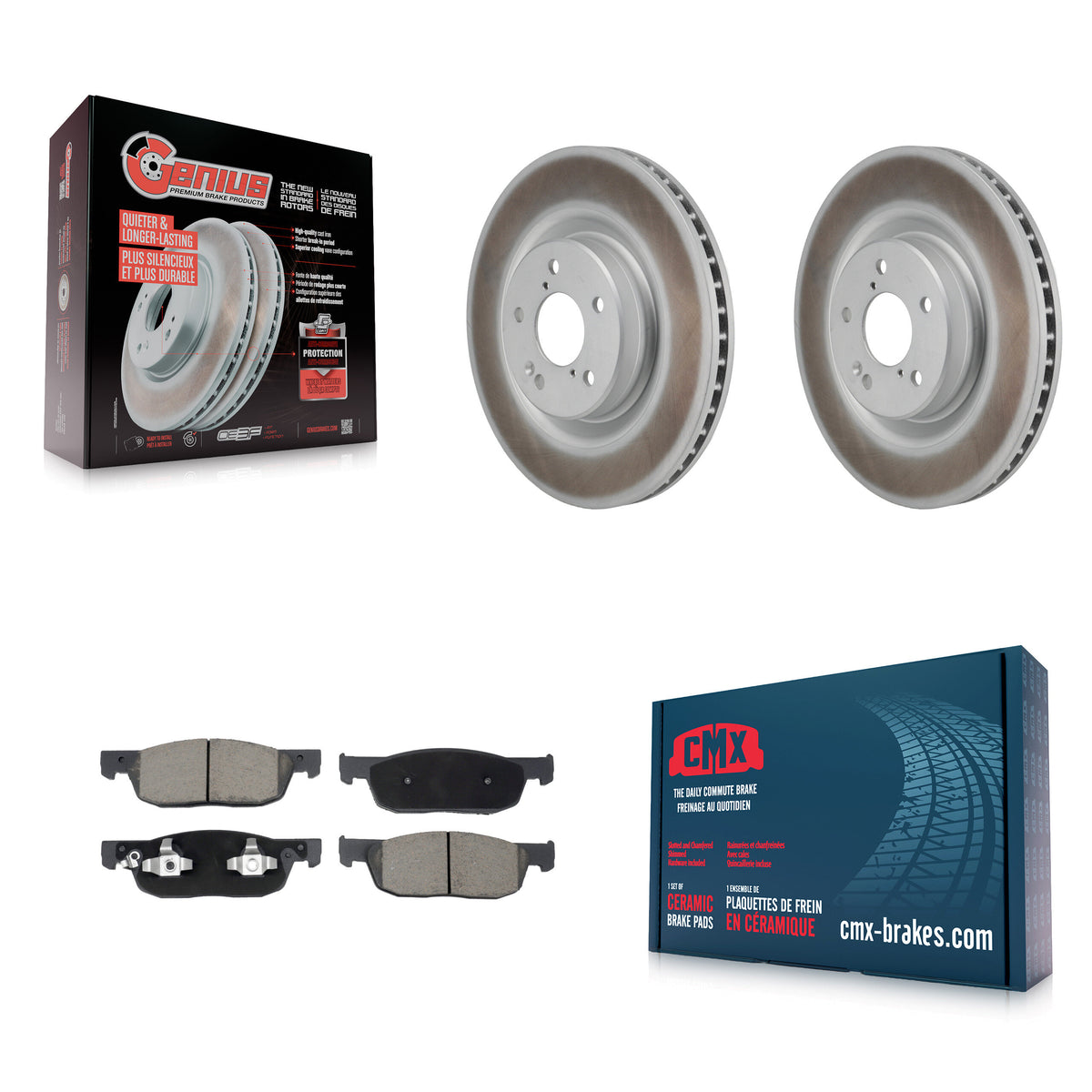 Front Coated Disc Brake Rotors And Ceramic Pads Kit For 2022-2023 Acura MDX 3.5L KGC-102765