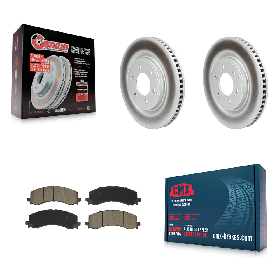 Front Coated Disc Brake Rotors And Ceramic Pads Kit For 2022-2023 Ford F-150 Lightning KGC-102766