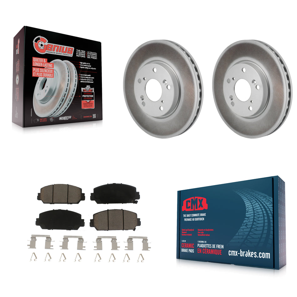 Front Coated Disc Brake Rotors And Ceramic Pads Kit For 2017-2021 Honda Clarity KGC-102772