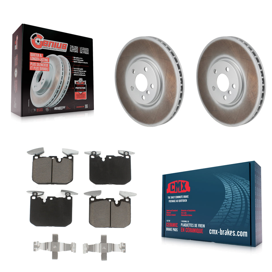 Front Coated Disc Brake Rotor Ceramic Pad Kit For 2020-2022 Mini Cooper John Works KGC-102774