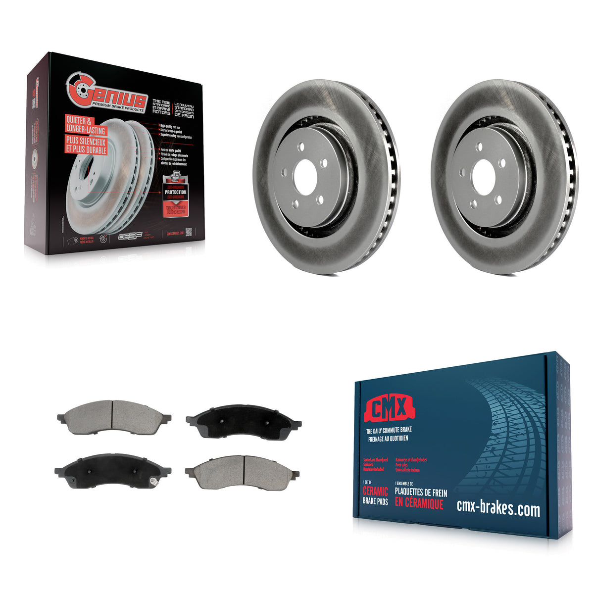 Front Coated Disc Brake Rotors And Ceramic Pads Kit For Lincoln Nautilus KGC-102782