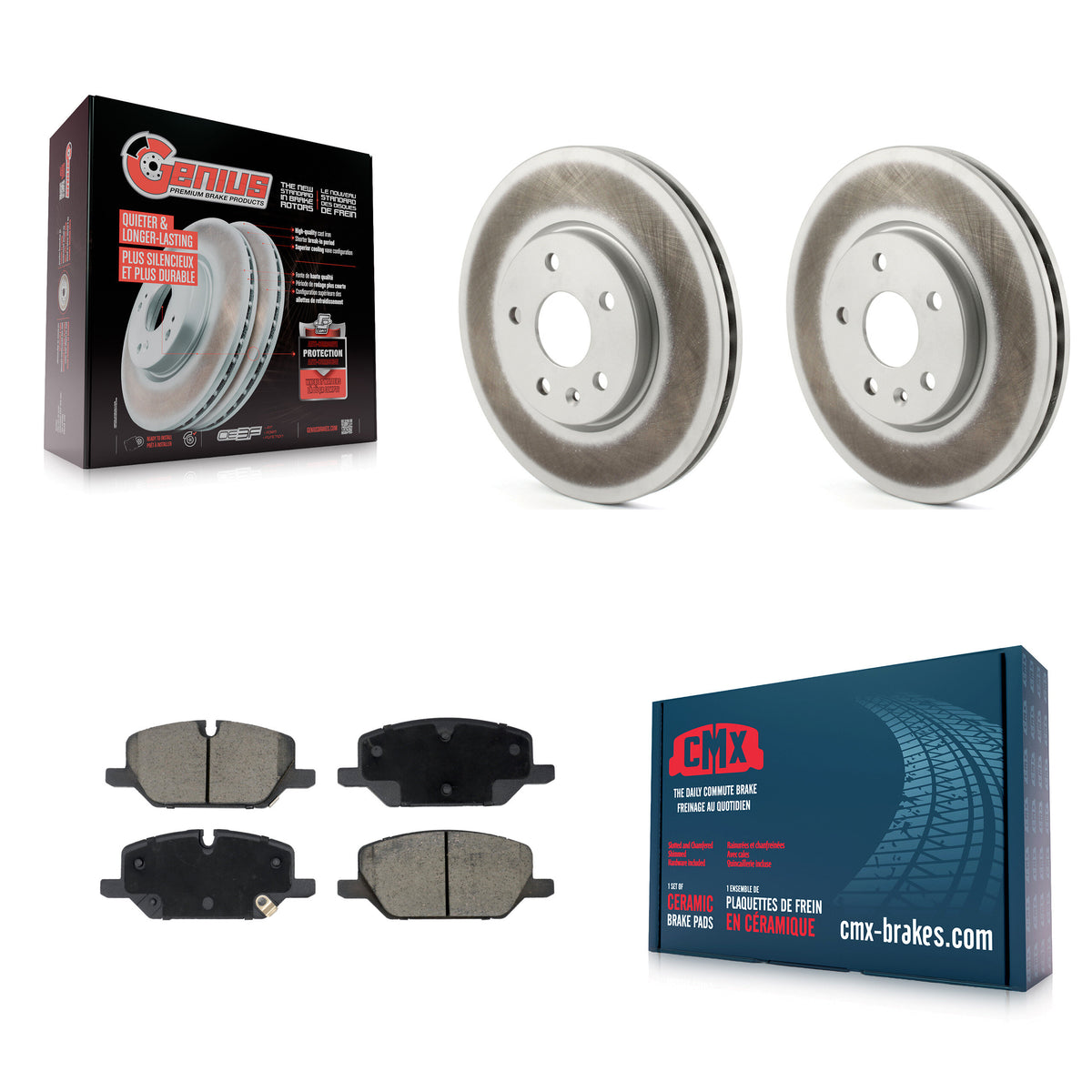 Front Coated Disc Brake Rotors And Ceramic Pads Kit For Buick Envision Cadillac XT4 KGC-102784