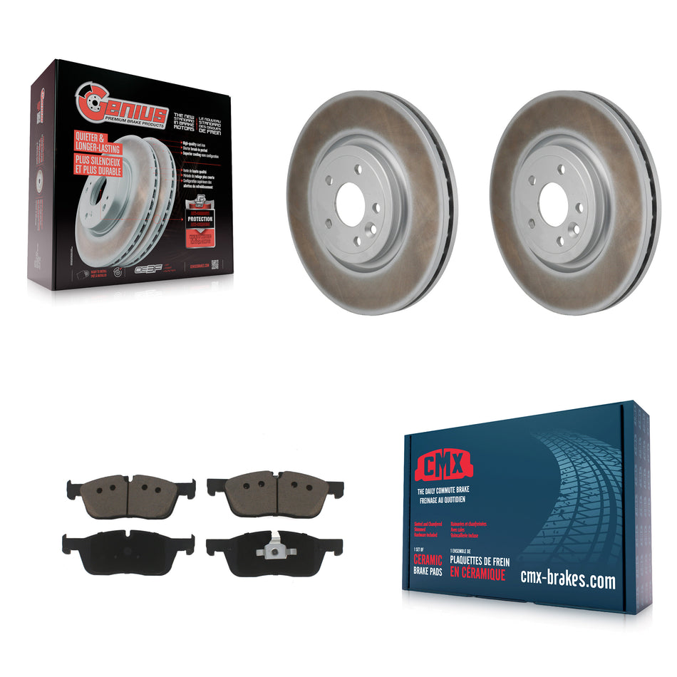 Front Coated Brake Rotor Ceramic Pad Kit For Jaguar XE XF With 325mm Diameter KGC-102785