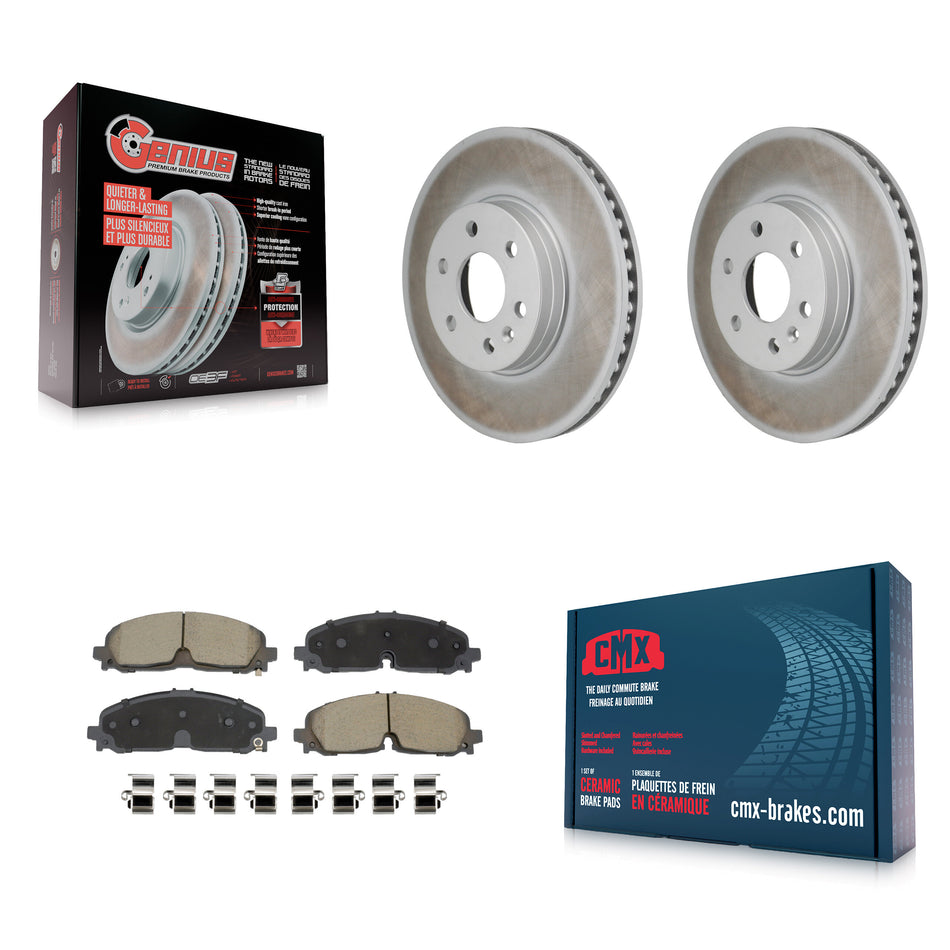 Front Coated Disc Brake Rotor Ceramic Pad Kit For 2021-2022 Chevrolet Colorado GMC Canyon KGC-102794