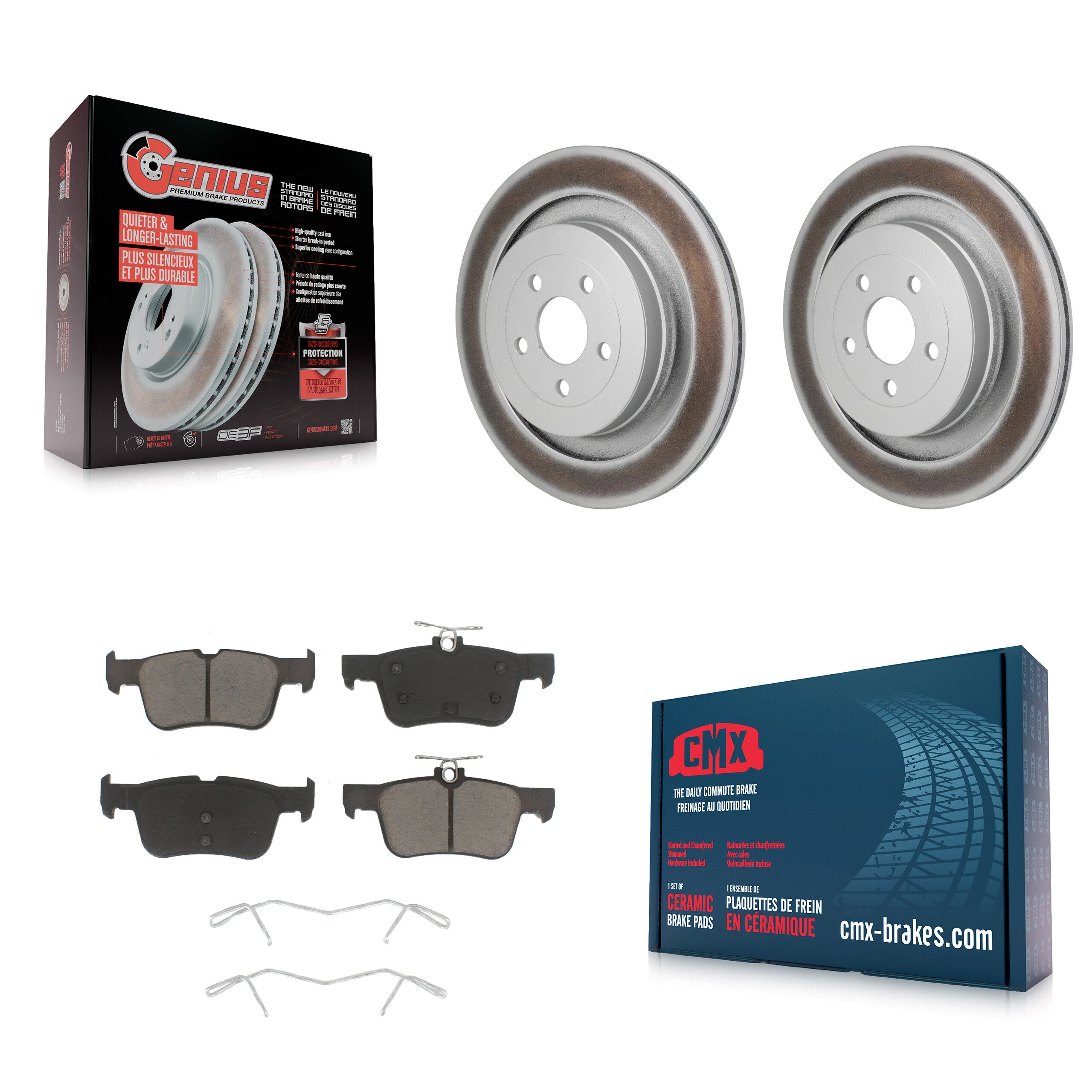 Rear Coated Disc Brake Rotors And Ceramic Pads Kit For Ford Edge Lincoln Nautilus KGC-102812