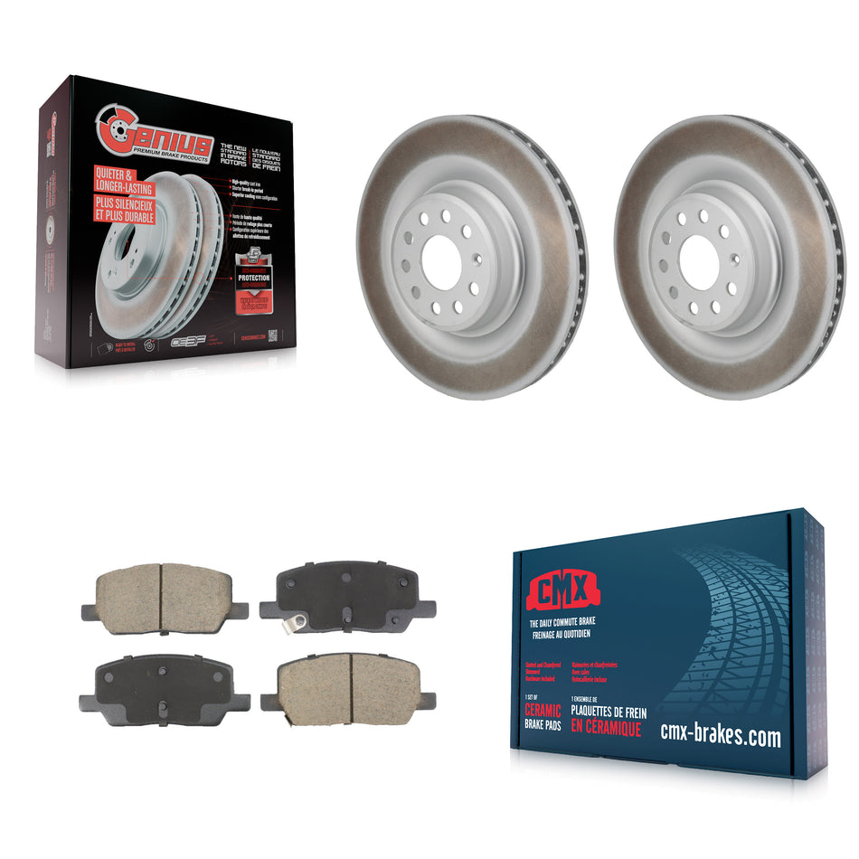 Rear Coated Disc Brake Rotors And Ceramic Pads Kit For Tesla X S KGC-102814