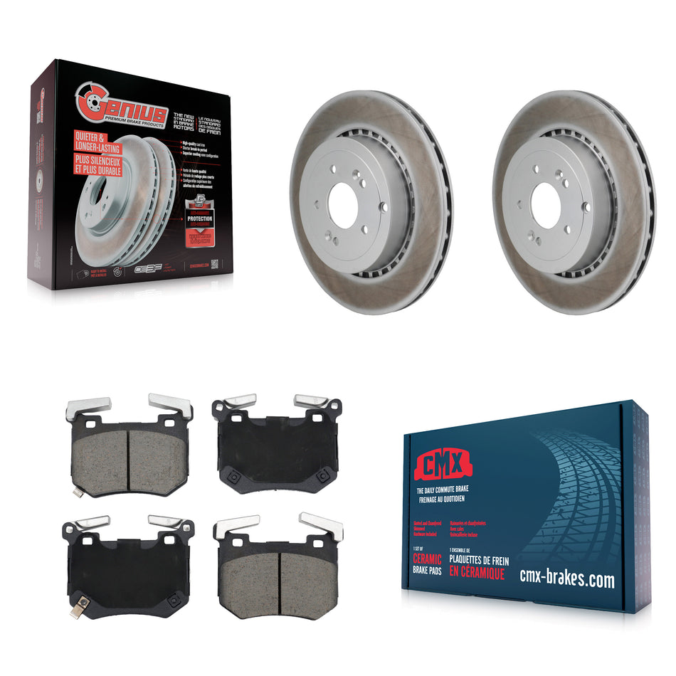 Rear Coated Disc Brake Rotors And Ceramic Pads Kit For Genesis G70 Kia Stinger KGC-102824