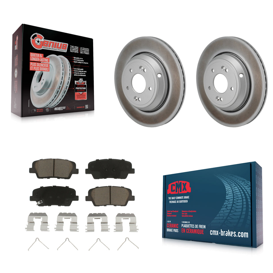 Rear Coated Disc Brake Rotors And Ceramic Pads Kit For Genesis G70 Kia Stinger G80 KGC-102825