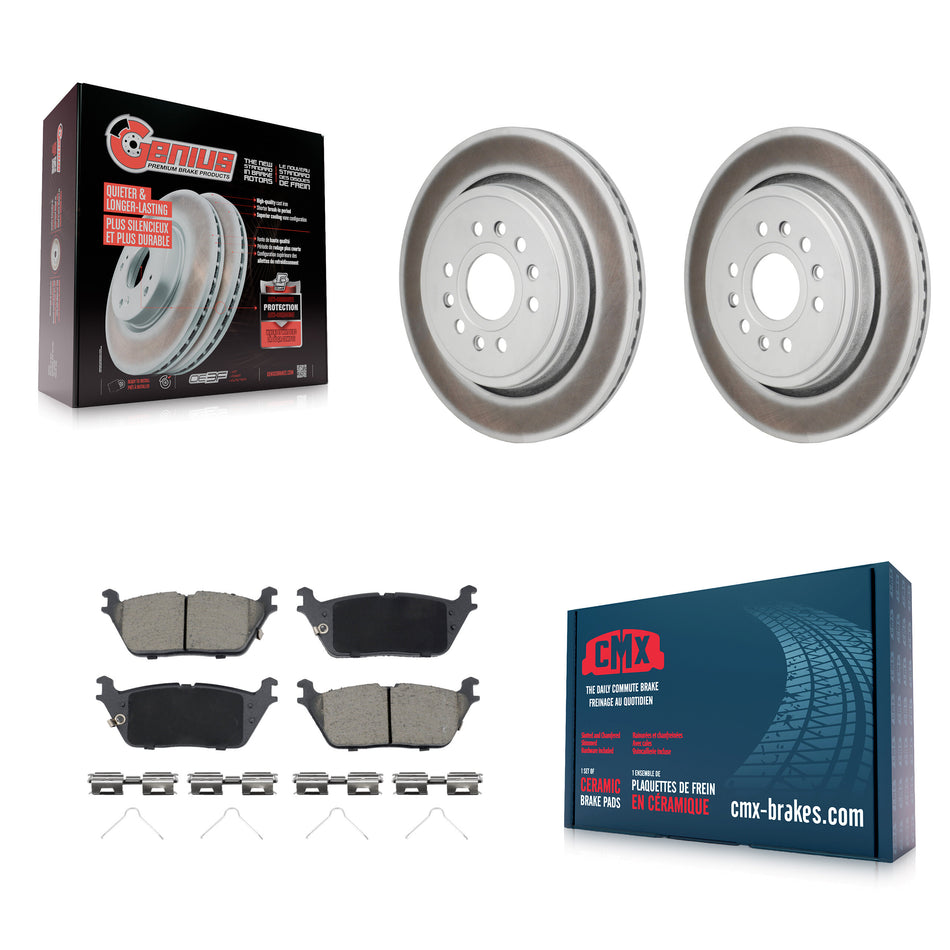 Rear Coated Disc Brake Rotors And Ceramic Pads Kit For Ram 1500 Jeep Wagoneer Grand L KGC-102829